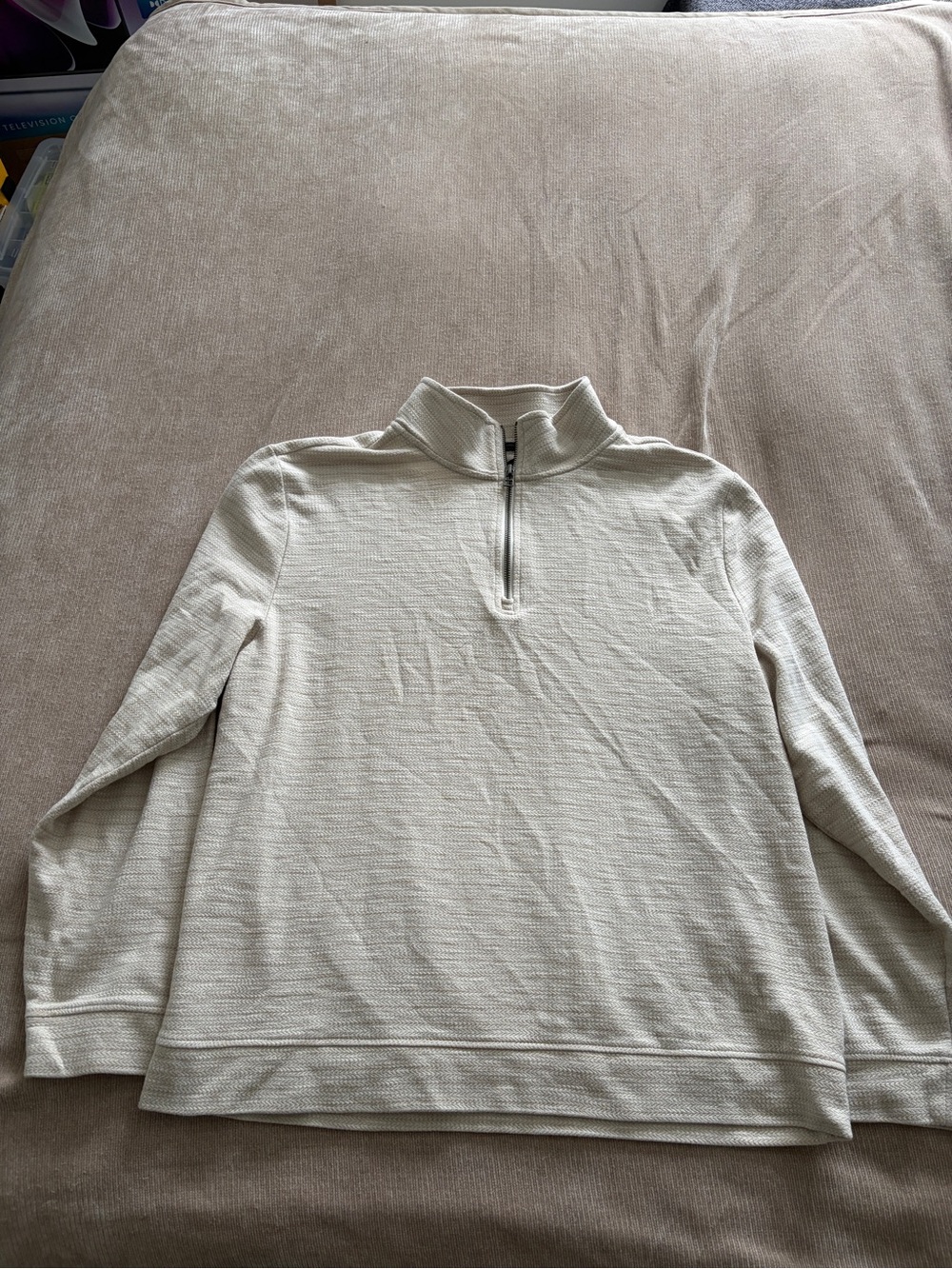 Dockers Men's Cream Quarter-Zip Knit Pullover